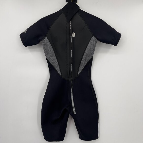 Deep See 2/2 Kids Shorty Wetsuit — Black & Gray, Size 5–6 - Picture 1 of 12